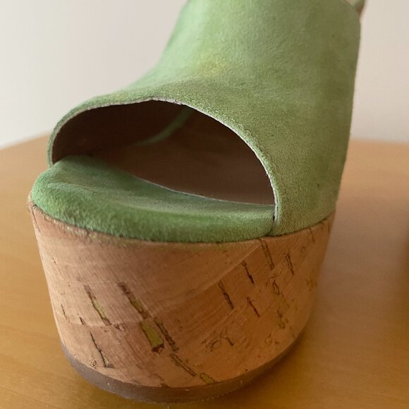 Naná Suede Cork Wedge Mules - Picture 7 of 10